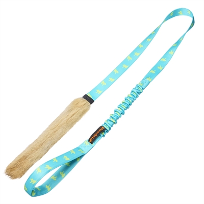 Tug-e-nuff Rabbit Skin Bungee Chaser Tug Dummy med Kaninpels Mintgrøn & Gul